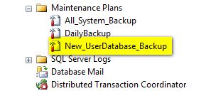 Maintenance Plans folder